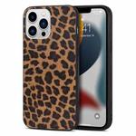 For iPhone 12 TPU Leather Phone Case(Yellow Leopard Texture)