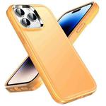 For iPhone 14 Pro Max Double Solid Color Armor Phone Case (Orange)