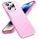 For iPhone 14 Pro Double Solid Color Armor Phone Case(Pink)