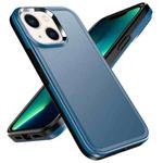 For iPhone 14 Double Solid Color Armor Phone Case (Blue)