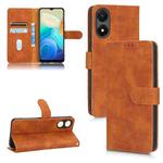 For vivo Y02s Skin Feel Magnetic Flip Leather Phone Case(Brown)
