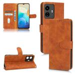 For vivo Y77 Global Skin Feel Magnetic Flip Leather Phone Case(Brown)