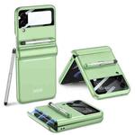 For Samsung Galaxy Z Flip4 GKK Magnetic Full Coverage Phone Flip Case with Pen(Matcha Green)