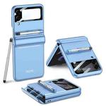 For Samsung Galaxy Z Flip4 GKK Magnetic Full Coverage Phone Flip Case with Pen(Blue)