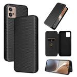 For Motorola Moto G32 Carbon Fiber Texture Flip Leather Phone Case(Black)