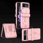 For Samsung Galaxy Z Flip4 GKK Sliding Camshield Magnetic Armor Flip Phone Case(Sweet Pink)