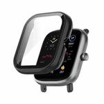 For Amazfit Bip U / Bip U Pro / Pop / Pop Pro PC + Tempered Glass Integrated Protective Watch Case(Black)