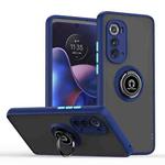 For Motorola Edge 2022 Q Shadow 1 Series TPU + PC Phone Case with Ring Holder(Royal Blue)