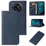 For Sharp Aquos R7 / P7 Magnetic Closure Leather Phone Case(Blue)