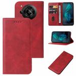 For Sharp Aquos R7 / P7 Magnetic Closure Leather Phone Case(Red)