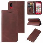 For Sharp Simple Sumaho 6A 201SH Magnetic Closure Leather Phone Case(Brown)