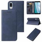 For Sharp Aquos Sense 3 Plus Magnetic Closure Leather Phone Case(Blue)