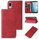 For Sharp Aquos Sense 3 Plus Magnetic Closure Leather Phone Case(Red)