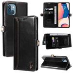 For iPhone 14 Plus GQUTROBE RFID Blocking Oil Wax Leather Case (Black)