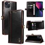 For iPhone 13 GQUTROBE RFID Blocking Oil Wax Leather Case(Brown)