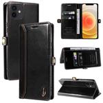 For iPhone 12 / 12 Pro GQUTROBE RFID Blocking Oil Wax Leather Case(Black)
