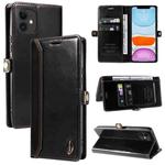 For iPhone 11 GQUTROBE RFID Blocking Oil Wax Leather Case (Black)