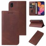 For Samsung Galaxy A10e Magnetic Closure Leather Phone Case(Brown)