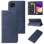 For Samsung Galaxy A22 5G JP Version Magnetic Closure Leather Phone Case(Blue)