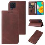 For Samsung Galaxy M32 Magnetic Closure Leather Phone Case(Brown)