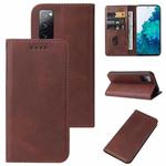 For Samsung Galaxy S20 FE 5G / S20 FE / S20 Lite /  S20 FE 2022 Magnetic Closure Leather Phone Case(Brown)