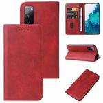 For Samsung Galaxy S20 FE 5G / S20 FE / S20 Lite /  S20 FE 2022 Magnetic Closure Leather Phone Case(Red)