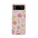 For Samsung Galaxy Z Flip4 Flowers Pattern Folded Phone Case(Pink Flowers)