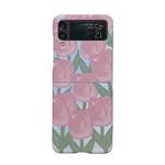 For Samsung Galaxy Z Flip4 Flowers Pattern Folded Phone Case(Red Flower Bed)