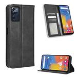 For Consumer Cellular ZMax 5G Magnetic Buckle Retro Texture Leather Phone Case(Black)