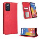 For Consumer Cellular ZMax 5G Magnetic Buckle Retro Texture Leather Phone Case(Red)