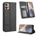 For Motorola Moto G32 Magnetic Buckle Retro Texture Leather Phone Case(Black)