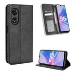 For OPPO A97 5G Magnetic Buckle Retro Texture Leather Phone Case(Black)