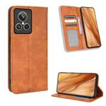 For Realme GT2 Explorer Master Magnetic Buckle Retro Texture Leather Phone Case(Brown)