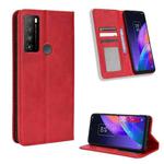 For TCL 30 XL Magnetic Buckle Retro Texture Leather Phone Case(Red)