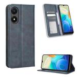 For vivo Y02s Magnetic Buckle Retro Texture Leather Phone Case(Blue)