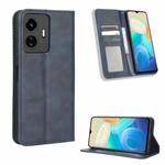 For vivo Y77 5G Magnetic Buckle Retro Texture Leather Phone Case(Blue)