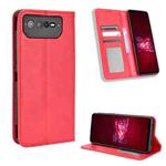 For ASUS ROG Phone 6 / 6 Pro Magnetic Buckle Retro Texture Leather Phone Case(Red)