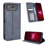For ASUS ROG Phone 6 / 6 Pro Magnetic Buckle Retro Texture Leather Phone Case(Blue)