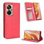For ZTE Axon 40 Pro Magnetic Buckle Retro Texture Leather Phone Case(Red)