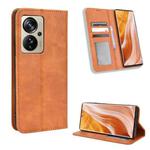 For ZTE Axon 40 Pro Magnetic Buckle Retro Texture Leather Phone Case(Brown)