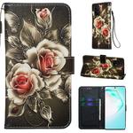 For Galaxy M80s Colored Drawing Pattern Plain Weave Horizontal Flip Leather Case with Holder & Card Slot & Wallet&Lanyard(Gradient Rose)