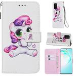 For Galaxy A91 Colored Drawing Pattern Plain Weave Horizontal Flip Leather Case with Holder & Card Slot & Wallet&Lanyard(Playful Pony)
