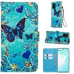For Galaxy A91 Colored Drawing Pattern Plain Weave Horizontal Flip Leather Case with Holder & Card Slot & Wallet&Lanyard(Love Butterfly)