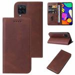 For Samsung Galaxy F62 / M62 Magnetic Closure Leather Phone Case(Brown)