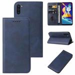 For Samsung Galaxy M11 Magnetic Closure Leather Phone Case(Blue)