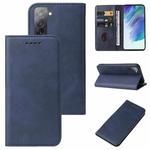 For Samsung Galaxy S21 FE 5G Magnetic Closure Leather Phone Case(Blue)