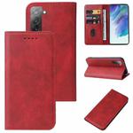 For Samsung Galaxy S21 FE 5G Magnetic Closure Leather Phone Case(Red)