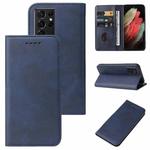 For Samsung Galaxy S21 Ultra 5G Magnetic Closure Leather Phone Case(Blue)