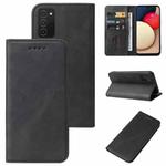 For Samsung Galaxy A02s EU Version Magnetic Closure Leather Phone Case(Black)