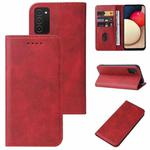 For Samsung Galaxy A02s EU Version Magnetic Closure Leather Phone Case(Red)